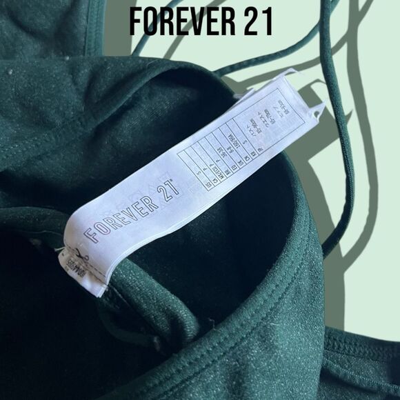 Preowned Forever 21 Green Thin Straps Crop Top Shirt - Small - Picture 6 of 6